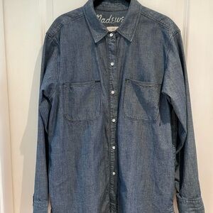 Madewell Blue Chambray Button Front Shirt